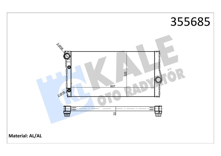 MOTOR SU RADYATORU BMW F10 F07 F11 F13 F01 F02 F03 F04 PREMIUM LINE-KALE 355685-17118509175