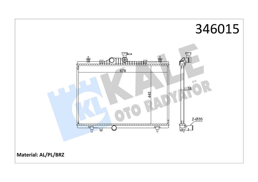 RADYATÖR AL/PL/BRZ KOLEOS 2.0DCI-KALE 346015-21400JY20A-214003414R-214007173R