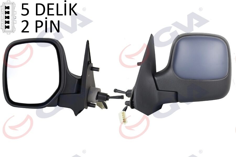 DIŞ DİKİZ AYNASI SOL BERLINGO-PARTNER 97 MEKANİK ISITMALI KONVEKS ASTARLI 2 FİŞ VM-118NPL-GVA 1045105