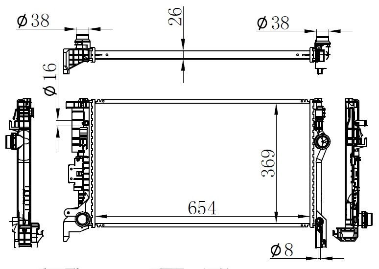 RADYATOR BRAZİNG AT 653X369X26 VOLVO XC90 II 2014 65623-ORIS-31338288-32224828