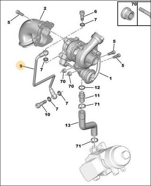 TURBO YAĞ BORUSU P107-206-207-307-BIPPER-P206 -PLUS-C1-C2-C3-C3 II-III-NEMO-XSARA II-FIESTA 1.4 DV4-PSA 0379.62-0379.62-3M5Q6K679AD