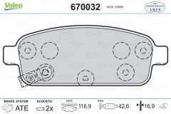 ARKA FREN BALATASI ASTRA J 09 MOKKA 12 ZAFIRA C 12 CRUZE 09 TRAX 11 AVEO HB 13-VALEO 670032-95516192-1605262-13473427-95530021