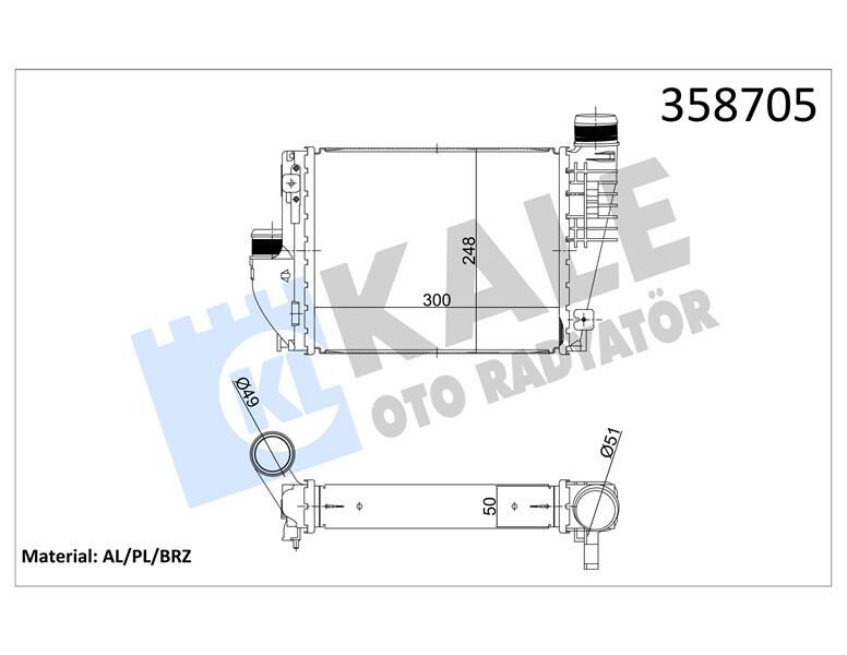 INTERCOOLER TURBO RADYATÖRÜ CITROEN JUMPY-SPACETOURER-OPEL ZAFIRA-VIVARO C-TRAVELLER-EXPERT- TOYOTA PROACE AL/BRZ 1.5 DV5 1.6 DV6 2.0 DW10 BlueHDI-KALE-9806562180-SU001A3951