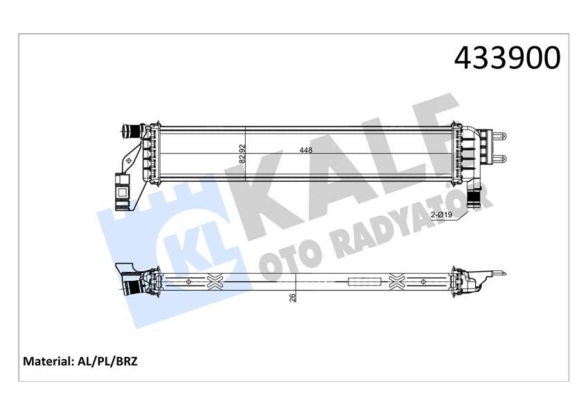RADYATÖR DUSTER II ; LOGAN II ; SANDERO II LT 1.5DCI AL/BRZ 448X83X26-KALE 0559221AB-214108831R