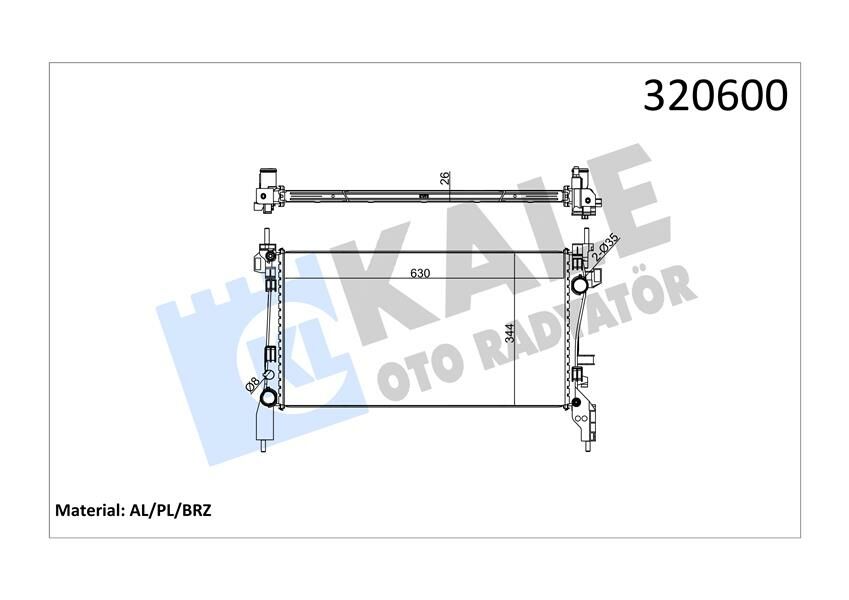 RADYATÖR PEUGEOT BIPPER-CITROEN NEMO-FIAT FIORINO 1.3-1.4 HDI 08-KALE-1330.V0-1330.T9-51790709-1330.Y4