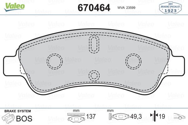 ÖN FREN BALATASI CORSA F 19 CROSSLAND 17 C2 03 C3 09 AIRCROSS 17 C4 04 C-ELYSEE 12 XSARA 96 BERLINGO 96 PARTNER 96 206 00 207 07 208 12 301 12 307 00 2008 13 1007 05 DS3 15-VALEO 670464-1647863780-4253.38-4252.59-4254.23