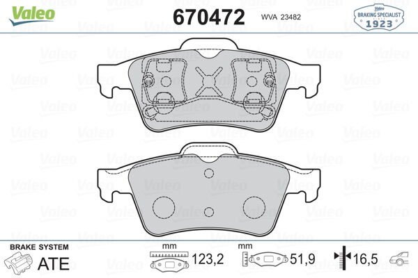 ARKA BALATA LGN II 01 MGN II-LATITUDE-VECTRA C 03 FOCUS II 05 CONNEC 06 CMAX06 PRIMERA 02 GDB3292-VALEO 670472-7701206609-1605196-2T142M008A1A