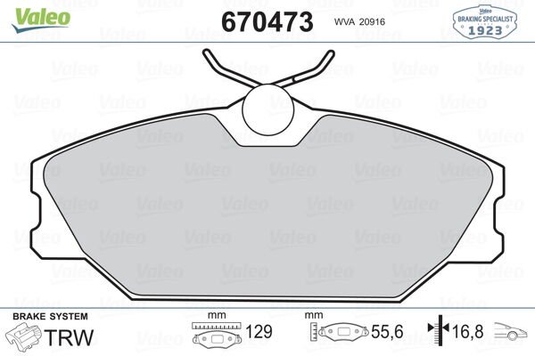 ÖN BALATA MGN 99 LGN 95/3.01 SCENIC 99/8.03 LOGAN 99 SAFRANE 96/00-VALEO 670473-7701206379-7701209380-410607125R