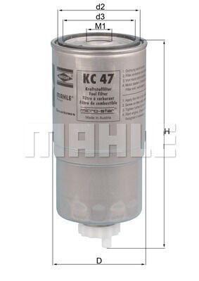 YAKIT FILTRESI BMW E34 E36-MAHLE KC47-13322243653