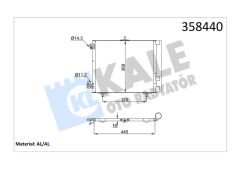 KONDENSER 207-208-1007-2008 05 -C2-C3-C3 II 03 DS 3 14 1.4 1.6HDI KURUTUCU İLE AL/AL 420X371X16-KALE-6455.JF-96530359-6455.AL-6455.HA