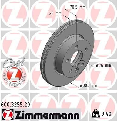 FREN DİSKİ CRAFTER TGE 2.0 TDI-ZIMMERMANN 600.3255.20-2N0615301A