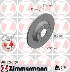 FREN DİSKİ A1 POLO 6 2017--ZIMMERMANN 600.3263.20-2Q0615601G