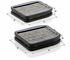 KABIN FILTRE TAKIMI MERCEDES E-CLASS W211 02 08 KARBONLU-MANN CUK18000-2-A2118300818