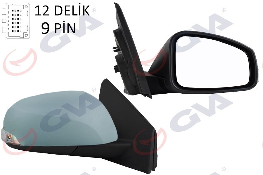 DIŞ DİKİZ AYNASI SAĞ MEGANE-FLUENCE 08 ELEKTRİKLİ ISITMALI SİNYALLİ KATLANIR ASTARLI KONVEKS 9 FİŞ VM-6138EBR-GVA 1011325-963010192R-963016738R