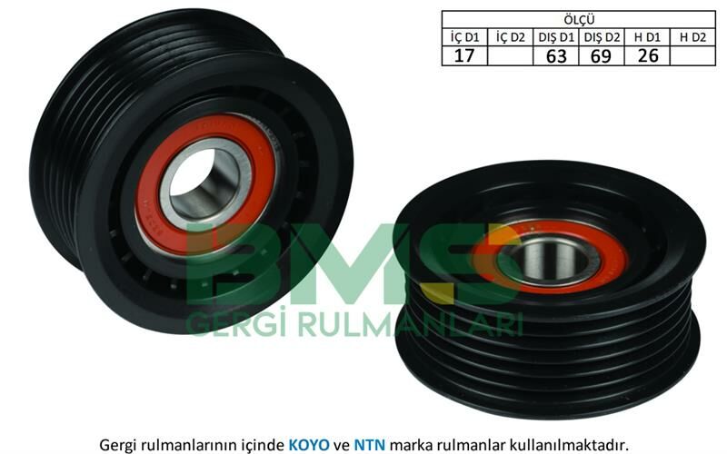 ALTERNATÖR GERGİ RULMANI PASSAT 2.5TDI 98-05 -TOUAREG-A4-A5-A6 3.0 TDI 04-10-BMS 132-059903341A-059903341E-059903341J