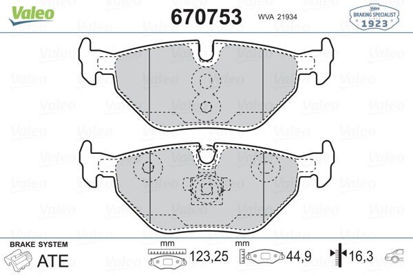 ARKA BALATA BMW E46 320i-323i-328i-VALEO 670753-34216750190