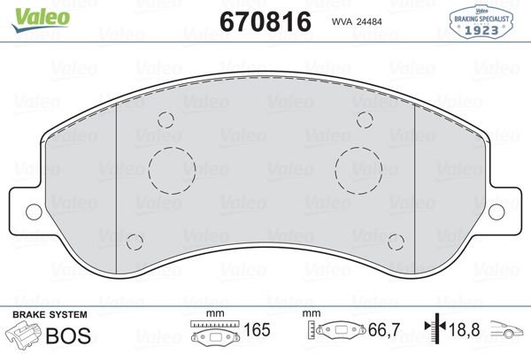 ON FREN BALATASI TRANSIT V348 06 14 A.CEKER 11 / VW AMAROK 2.0TDI 10 FİŞLİ-VALEO 670816-6C112K021B9A-1371402-2H0698151