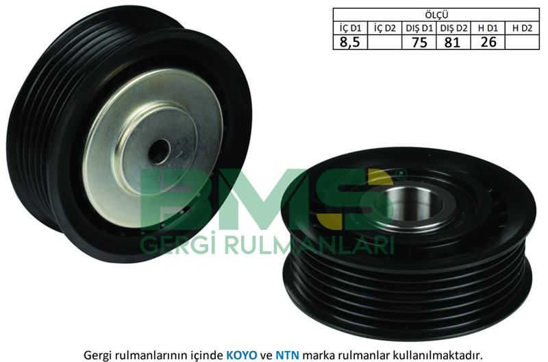 ALTERNATÖR GERGİ RULMANI TRANSPORTER T4 2.0-2.4D-2.5-2.5TDI 90-03-BMS 249-58115136