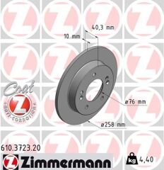 ARKA FREN AYNASI VOLVO V40 D2 D3 D4 T2 T3 T4 T5 HATCHBACK 12 280x5DL 986479691--ZIMMERMANN 610.3723.20-31341645-31341646-31471039