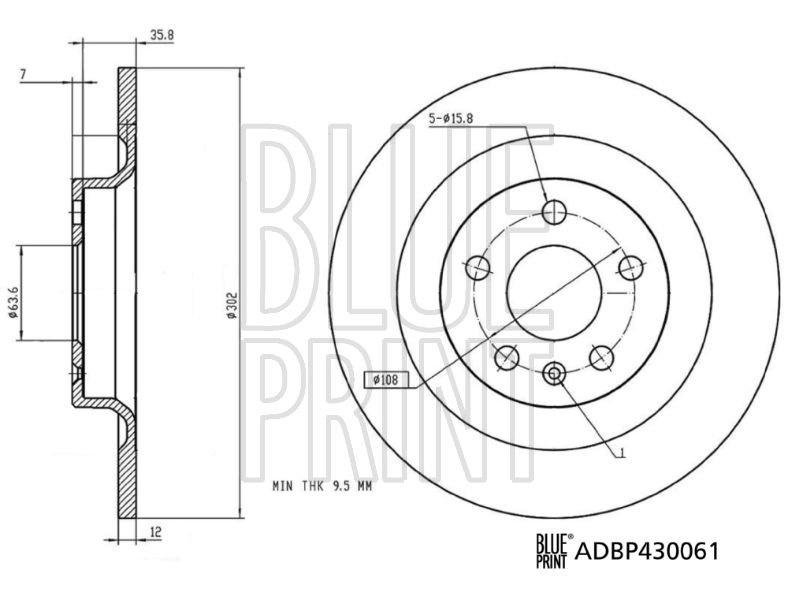 ARKA FREN AYNASI VOLVO S60 III-19 V60 18 V90 16 XC60 17 S90 16 302x5DL 16 İNÇ-BLUEPRINT ADBP430061-31423721