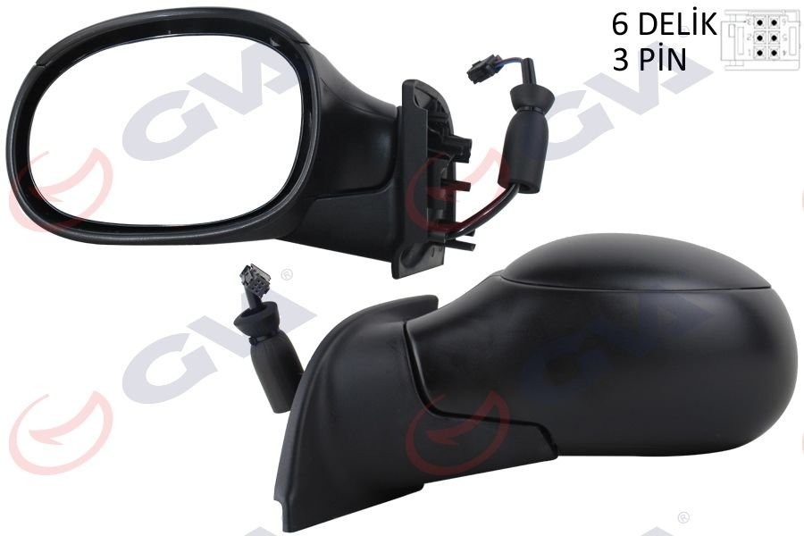 DIŞ DİKİZ AYNASI SOL C3 02 ELEKTRİKLİ ISITMALI KONVEKS 3 FİŞ VM-501EL-GVA-8149.FJ