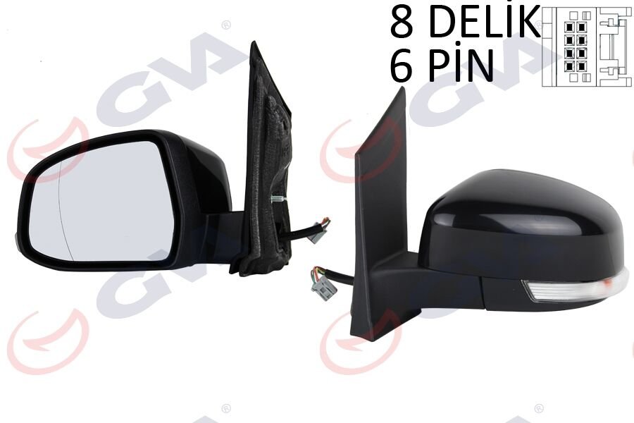 DIŞ DİKİZ AYNASI SOL FOCUS II 08 11 ELEKTRİKLİ ISITMALI SİNYALLİ ASFERİK 6 FİŞ VM-6304EHAL KAPAKLI-GVA-8M5117683AF