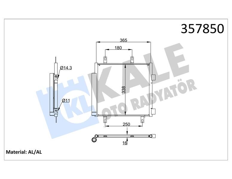 KONDENSER CITROEN C1-PEUGEOT 107-TOYOTA AYGO 1.0 1.4 HDI AL/AL-KALE 357850-6455EE-6455EF-884500H010-884500H020