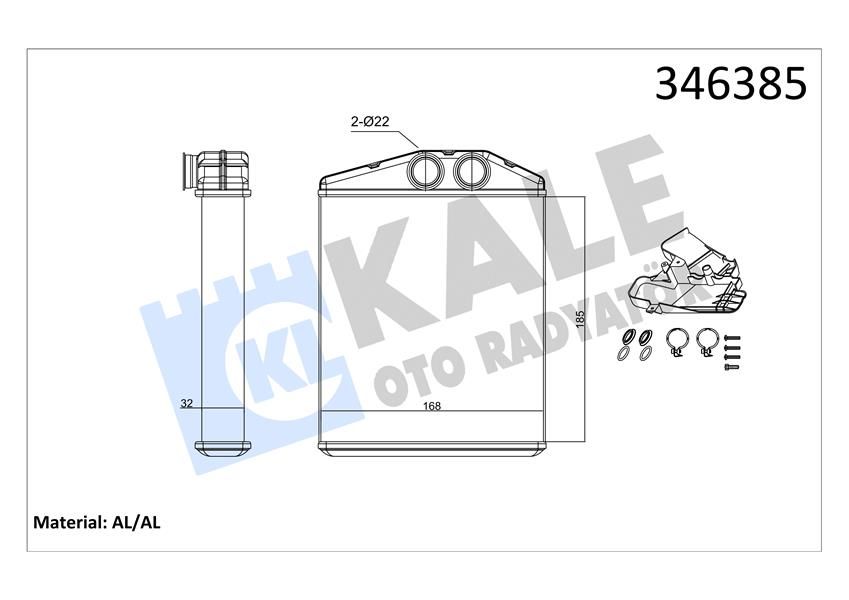KALORİFER RADYATÖRÜ VECTRA C 02 SIGNUM 03 Z18XER 185x169-KALE 346385-1618260-93171801