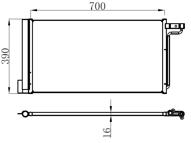 KLİMA KONDENSERİ FOCUS III 1.6 1.6Tİ 2.0TDCİ 11 CMAX 1.6Tİ 2010 700X368X16 OTO.-MEK.-ORIS-AV6119710AC-AV6119710AB-1684204