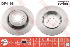 FREN DISKI ARKA MERCEDES ML-CLASS W163 98 05-TRW DF4196-A1634230212