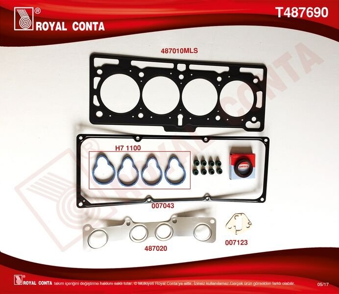 ÜST TAKIM CONTA LOGAN 1.4-1.6 8V K7J-K7M-ROYAL T487690-7701475899-6001548043