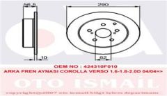 ARKA FREN AYNASI COROLLA VERSO 1.6-1.8-2.0D 04/04 290x10x5DL-TRW DF4446-424310F010