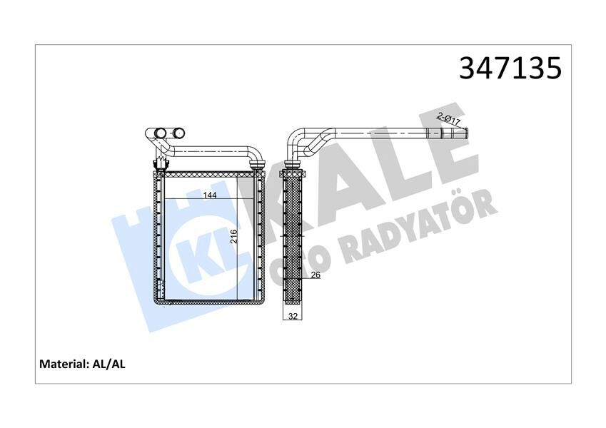 KALORİFER RADYATÖRÜ TOYOTA COROLLA 1.4 VVTI-1.6 VVTI 02-07-KALE 347135-8710702100-8710702130
