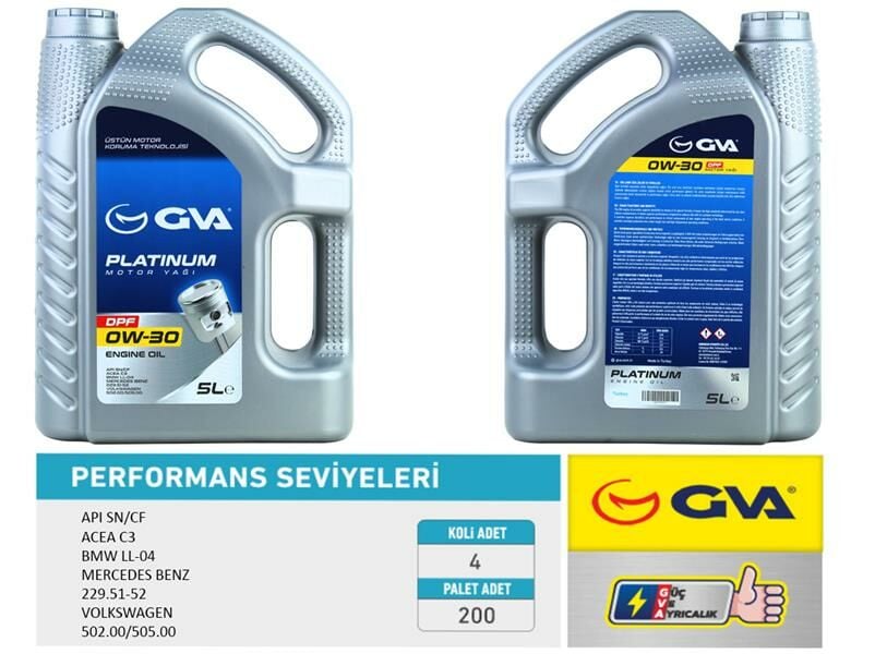 MOTOR YAĞI 0W30 5 LT DPF TAM SENTETİK API SN/ CF PARTİKÜLLÜ-GVA-0W30-55177951