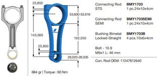 PISTON KOLU BMW N47 C20 B47 C20 E60 F10 F20 F30 E90 E84 E83 F25 E92 E93 F32 F34 F36 MINI R55 R56 R57 R58 R59 R60 R61-BMY 1703-11247812640