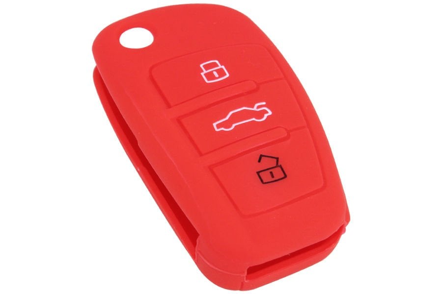 KONTAK ANAHTAR KUMANDA KORUYUCU KILIF SİLİKON 3 TUŞ KIRMIZI AUDI A3-AFT HMA011-K-HMA011-K