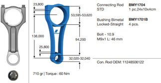 PISTON KOLU BMW N57 D30 N57S F10 12 16 F01 F02 F03 F04 12 15 E70 11 13 F15 13 18 E71 E72 11 15-BMY 1704-11248506122
