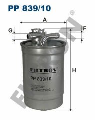 YAKIT FİLTRESİ AUDI A4 CABRIOLET 8E/8H. B6 B7 2.0 TDI 140HP 11/04-09/08-FILTRON PP839.10-8E0127401-8E0127435A