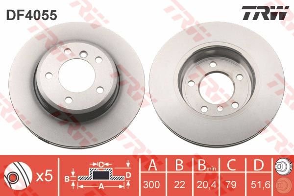 FREN DISKI ON BMW E46 99 04-TRW DF4055-34116864058