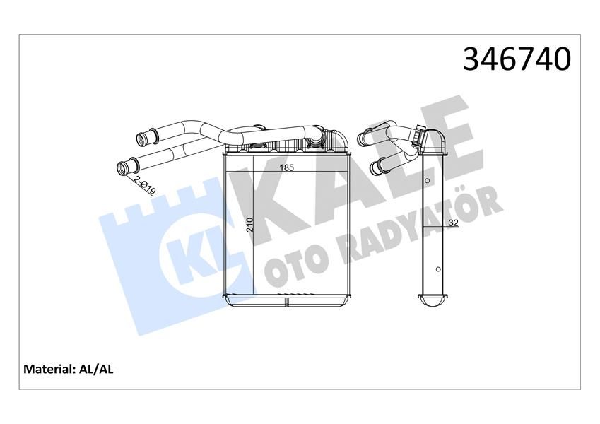 KALORİFER RADYATÖRÜ VW TOUAREG 02 AUDİ Q7 10-KALE-7L0819031-7L0819031A-95557232600
