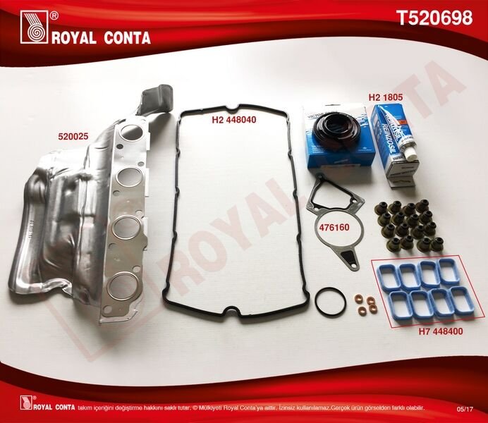 MOTOR ÜST TAKIM CONTA REINZ KEÇELİ S.LASTİKLİ . SKCSİZ TRANSIT V.347 2.2 06 11 BOXER-JUMPER DUCATO 2.2HDI 06-ROYAL T520698-6C116008AA-T520009