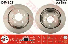 FREN DISKI ARKA BMW E87 E90 E84-TRW DF4802-34216864901