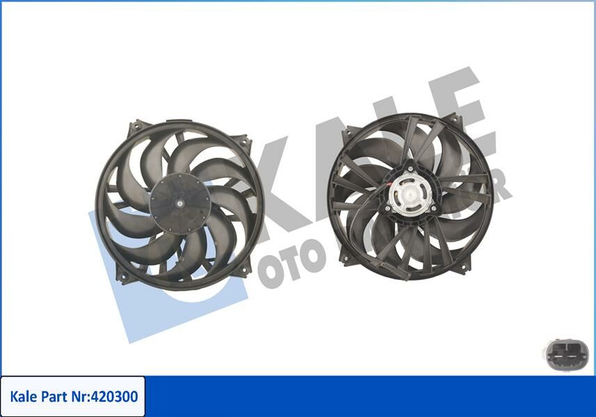 FAN MOTORU DAVLUMBAZLI PARTNER 02 BERLINGO 02 XSARA 00 307 00 350W-385mm-KALE-1253.A6