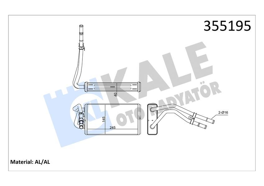 KALORİFER RADYATORU BRAZING FORD TRANSIT 94 00-KALE 355195-95VW18B539BF-1113756-1140765-