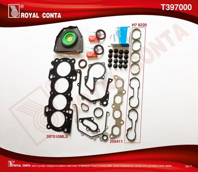 MOTOR TAKIM CONTA REİNZ KEÇELİ S.LASTİKLİ SUB.KAP.CONTASIZ FIESTA FOCUS 98 04-PUMA 1.6 16V ZETEC SE-ROYAL T397000-2M5Q6008AA