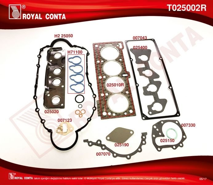 MOTOR TAKIM CONTA R19 1.6 ie-CLIO-MGN K7J-K7M-ROYAL T025002R-7701468710