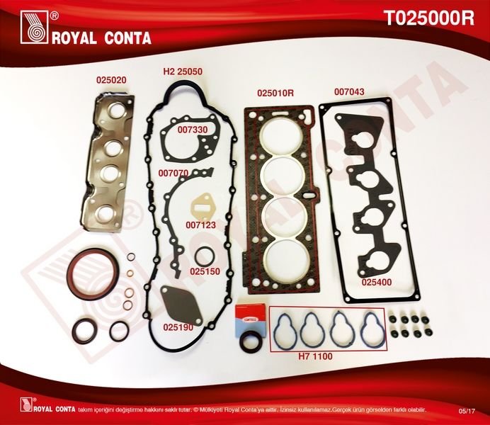 MOTOR TAKIM CONTA KEÇELİ-LASTİKLİ R19 1.6 ie-CLIO-MGN K7J-K7M-ROYAL T025000R-7701468710