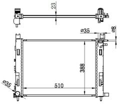 MOTOR SU RADYATORU CAPTUR I 12 CLIO IV 12 DOKKER 12 SYMBOL III 14 SANDERO II 12 0.9 TCE 1.2 TCE 1.5 DCI 1.6 506x414x18 BRAZİNG-ORIS-214107326R-214100055R-214102590R