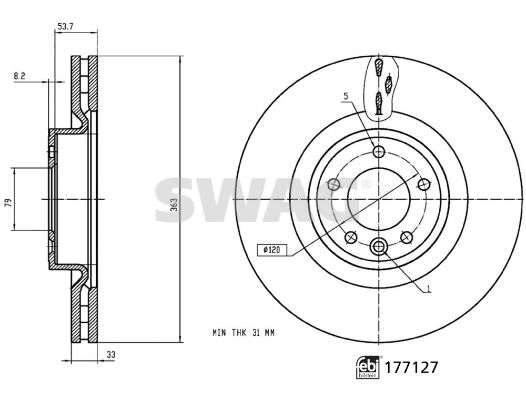 FREN DISKI ON 19 INC RANGE ROVER SPORT 2 L494 13 16 RANGE ROVER 4 VOGUE L405 12 DISCOVERY 5 L462 16-SWAG 33103918-LR098967-LR161893