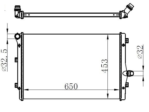 RADYATÖR MECHANİCAL JETTA 1.6 TDI 2010 -A3 03 MEK 650x448x26 650X448X34-ORIS-1K0121251N
